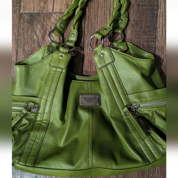 Relic Faux Pebbled Leather Satchel Purse Handbag Purse Zip Pockets Rope Handles - Picture 5 of 14